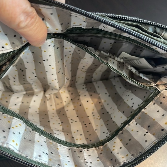 Lug Olive Green/Bouquet Black Color Blocked Quilted Convertible Crossbody RFID - Picture 13 of 14